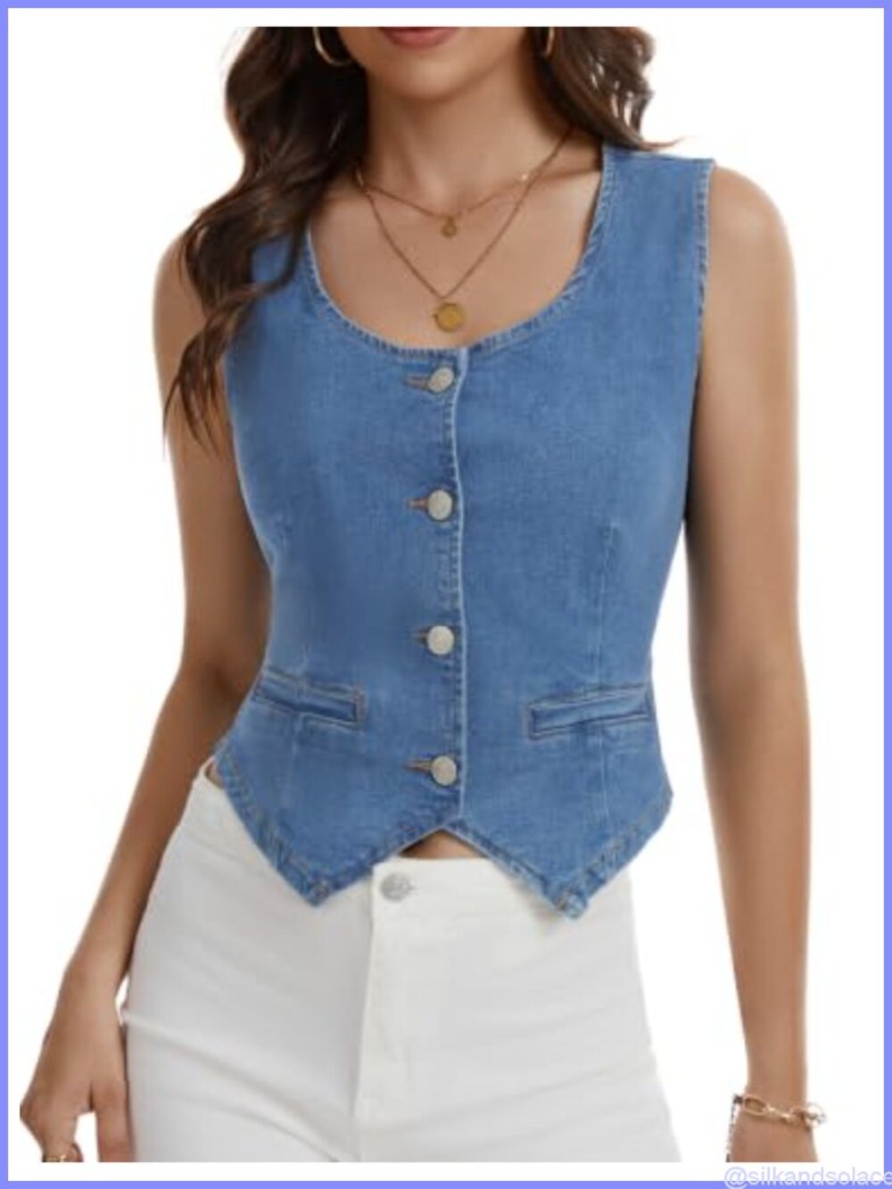 Stretchy Denim Vest for Women 90s Y2k Western Country Concert Sleeveless